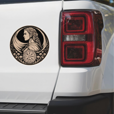 Frigg G�ttin der Mutterschaft Sepia Aufkleber - Ansicht 2