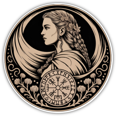 Frigg Gttin der Mutterschaft Sepia Aufkleber