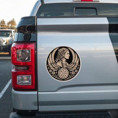 Freya Gttin der Schnheit Sepia Aufkleber - Ansicht 2