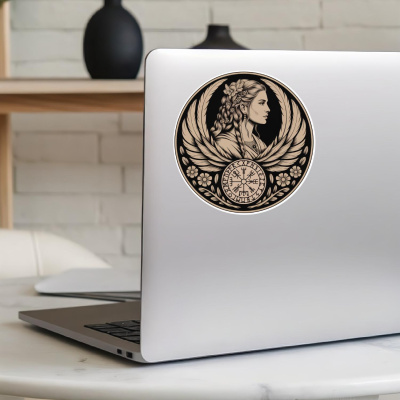 Freya Gttin der Schnheit Sepia Aufkleber - Ansicht 5