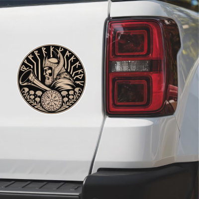 Heimdall W�chter der G�tter Sepia Aufkleber - Ansicht 2