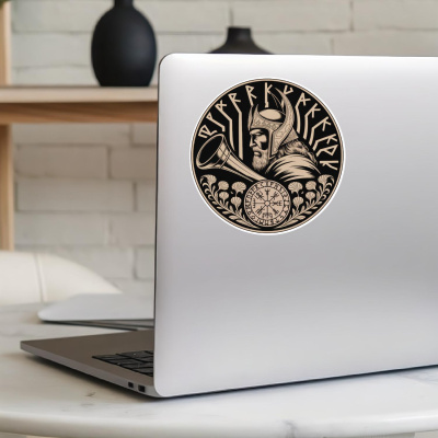 Heimdall W�chter der G�tter Sepia Aufkleber - Ansicht 5