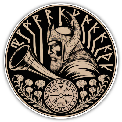 Heimdall Wchter der Gtter Sepia Aufkleber