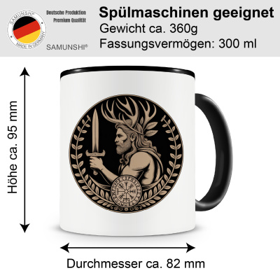Tasse mit dem Motiv Frey Gott des Friedens Sepia - Ansicht 2