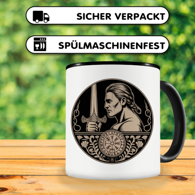 Tasse mit dem Motiv Tyr Gott des Krieges Sepia - Ansicht 4