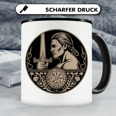 Tasse mit dem Motiv Tyr Gott des Krieges Sepia - Ansicht 5