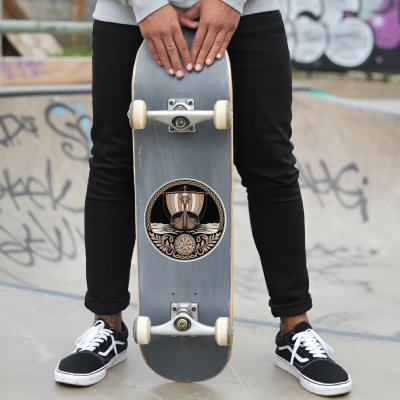 Wikinger Langschiff Sepia Aufkleber - Ansicht 6