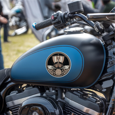 Wikinger Langschiff Sepia Aufkleber - Ansicht 8