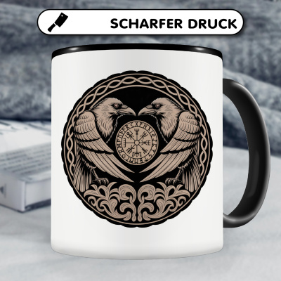 Tasse mit dem Motiv Huginn und Muninn Sepia - Ansicht 5