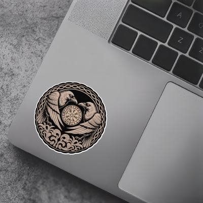 Huginn und Muninn Sepia Aufkleber - Ansicht 7