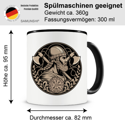 Tasse mit dem Motiv Wikinger mit �xten Sepia - Ansicht 2