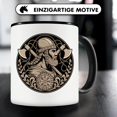 Tasse mit dem Motiv Wikinger mit �xten Sepia - Ansicht 3