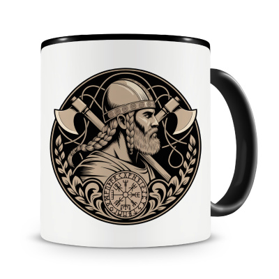 Tasse mit dem Motiv Wikinger mit �xten Sepia