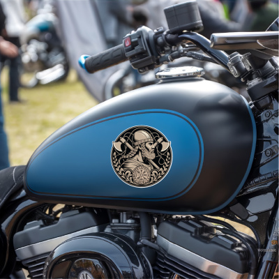 Wikinger mit xten Sepia Aufkleber - Ansicht 8