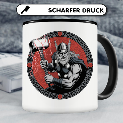 Tasse mit dem Motiv Thor mit Hammer Mj�lnir Rot - Ansicht 5
