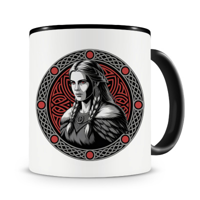 Tasse mit dem Motiv Frigg G�ttin der Mutterschaft Rot