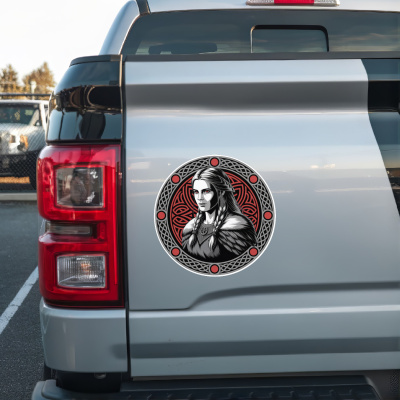 Frigg Gttin der Mutterschaft Rot Aufkleber - Ansicht 2