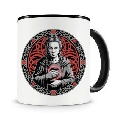 Tasse mit dem Motiv Freya G�ttin der Sch�nheit Rot