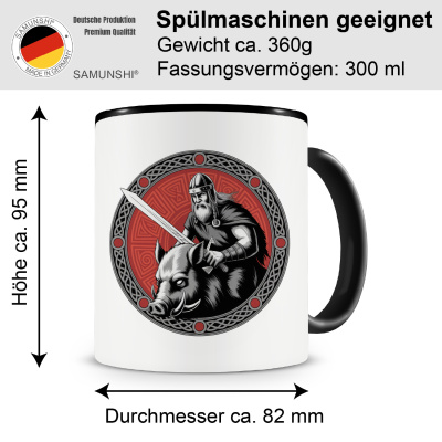 Tasse mit dem Motiv Frey Gott des Friedens Rot - Ansicht 2
