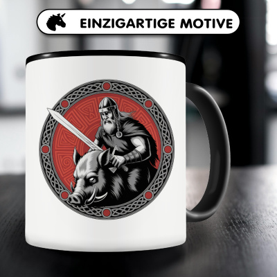 Tasse mit dem Motiv Frey Gott des Friedens Rot - Ansicht 3