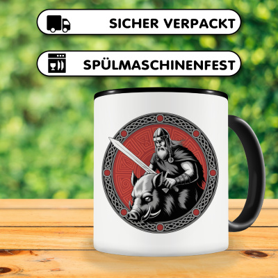 Tasse mit dem Motiv Frey Gott des Friedens Rot - Ansicht 4