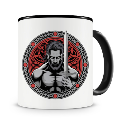 Tasse mit dem Motiv Tyr Gott des Krieges Rot