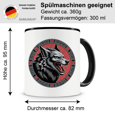 Tasse mit dem Motiv Fenrir der Wolf Rot - Ansicht 2