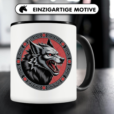 Tasse mit dem Motiv Fenrir der Wolf Rot - Ansicht 3