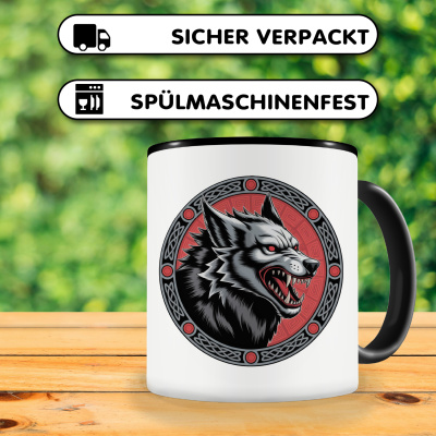 Tasse mit dem Motiv Fenrir der Wolf Rot - Ansicht 4