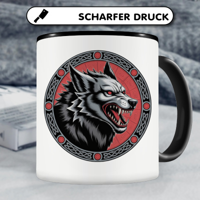 Tasse mit dem Motiv Fenrir der Wolf Rot - Ansicht 5