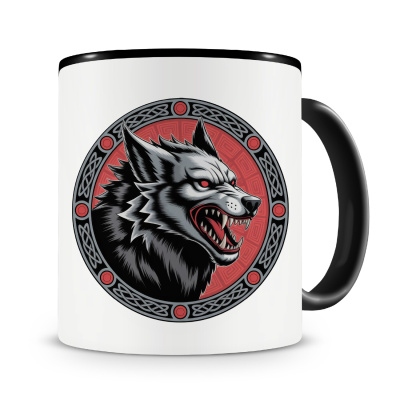 Tasse mit dem Motiv Fenrir der Wolf Rot