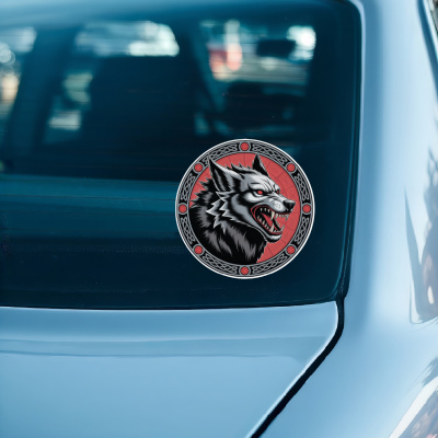 Fenrir der Wolf Rot Aufkleber - Ansicht 3