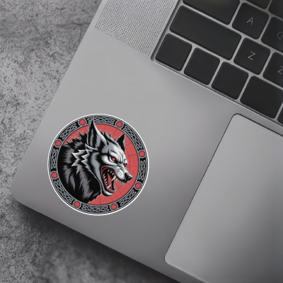 Fenrir der Wolf Rot Aufkleber - Ansicht 7