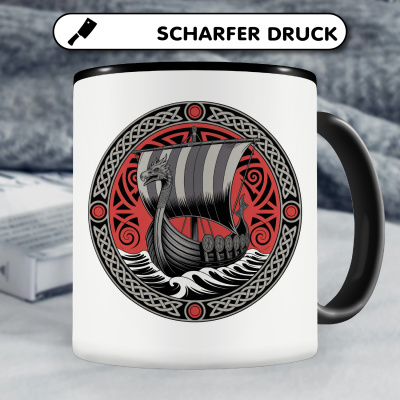 Tasse mit dem Motiv Wikinger Langschiff Rot - Ansicht 5