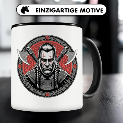 Tasse mit dem Motiv Wikinger mit xten Rot - Ansicht 3