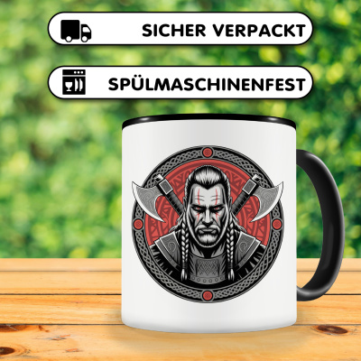 Tasse mit dem Motiv Wikinger mit xten Rot - Ansicht 4