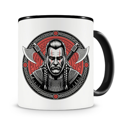 Tasse mit dem Motiv Wikinger mit xten Rot
