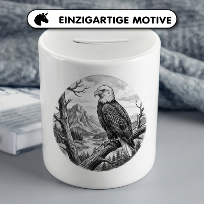 Spardose mit dem Motiv Adler in der Wildnis - Ansicht 3