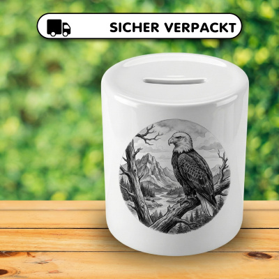 Spardose mit dem Motiv Adler in der Wildnis - Ansicht 4