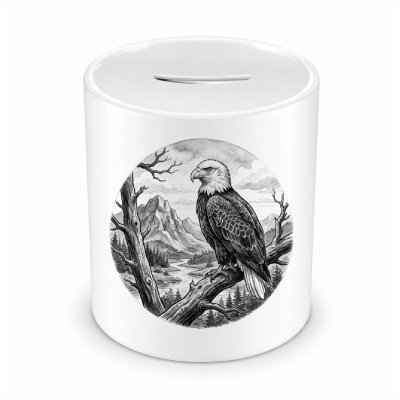 Spardose mit dem Motiv Adler in der Wildnis