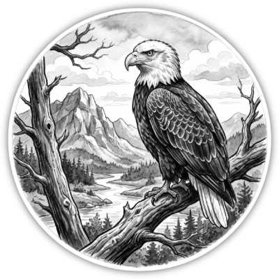 Adler in der Wildnis Aufkleber Bunt