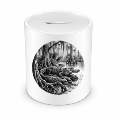 Spardose mit dem Motiv Alligator in der Wildnis