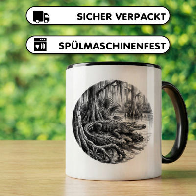 Tasse mit dem Motiv Alligator in der Wildnis - Ansicht 4