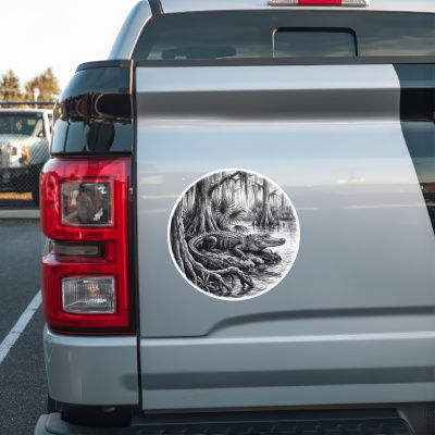 Alligator in der Wildnis Aufkleber Bunt - Ansicht 2