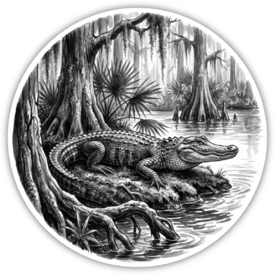 Alligator in der Wildnis Aufkleber Bunt