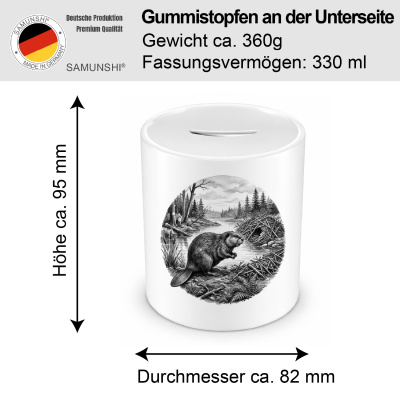 Spardose mit dem Motiv Biber in der Wildnis - Ansicht 2