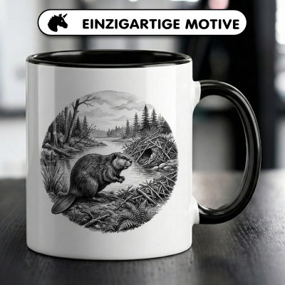 Tasse mit dem Motiv Biber in der Wildnis - Ansicht 3