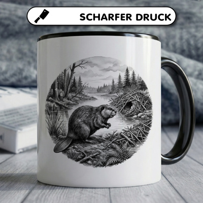 Tasse mit dem Motiv Biber in der Wildnis - Ansicht 5