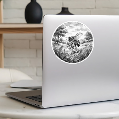 Biene in der Wildnis Aufkleber Bunt - Ansicht 5