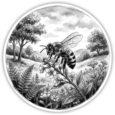 Biene in der Wildnis Aufkleber Bunt